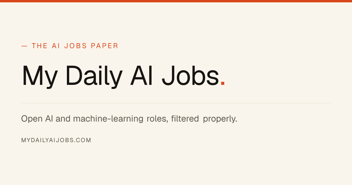 My Daily AI Jobs — AI & ML jobs without the noise